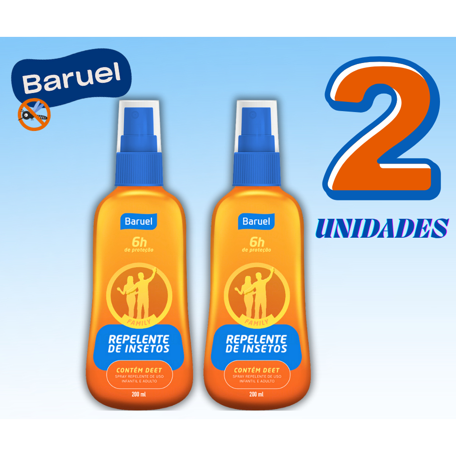 kit C/2 repelentes Spray Baruel Family 200ml - Envio imediato em Oferta na Shopee