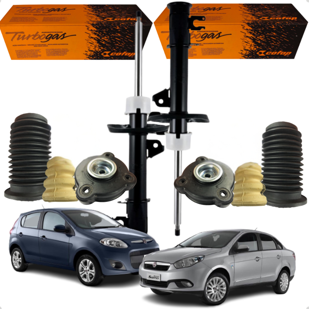 Par Amortecedor Dianteiro Cofap + Kit Batente Completo Fiat Palio Grand Siena em Oferta na Shopee