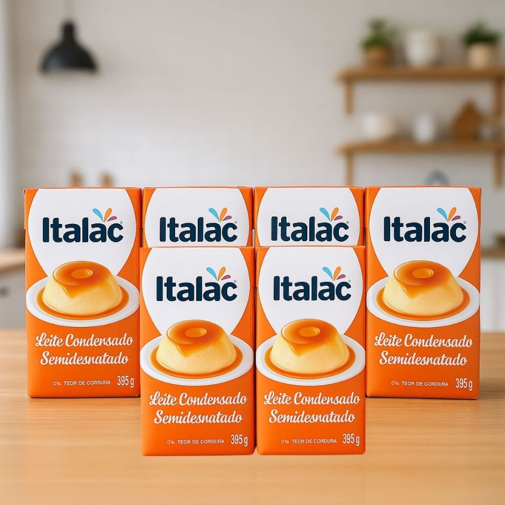 Kit 6 Leite Condensado Italac 395g cada🍮 Semidesnatado | Cremoso, Saboroso e Envio Imediato!