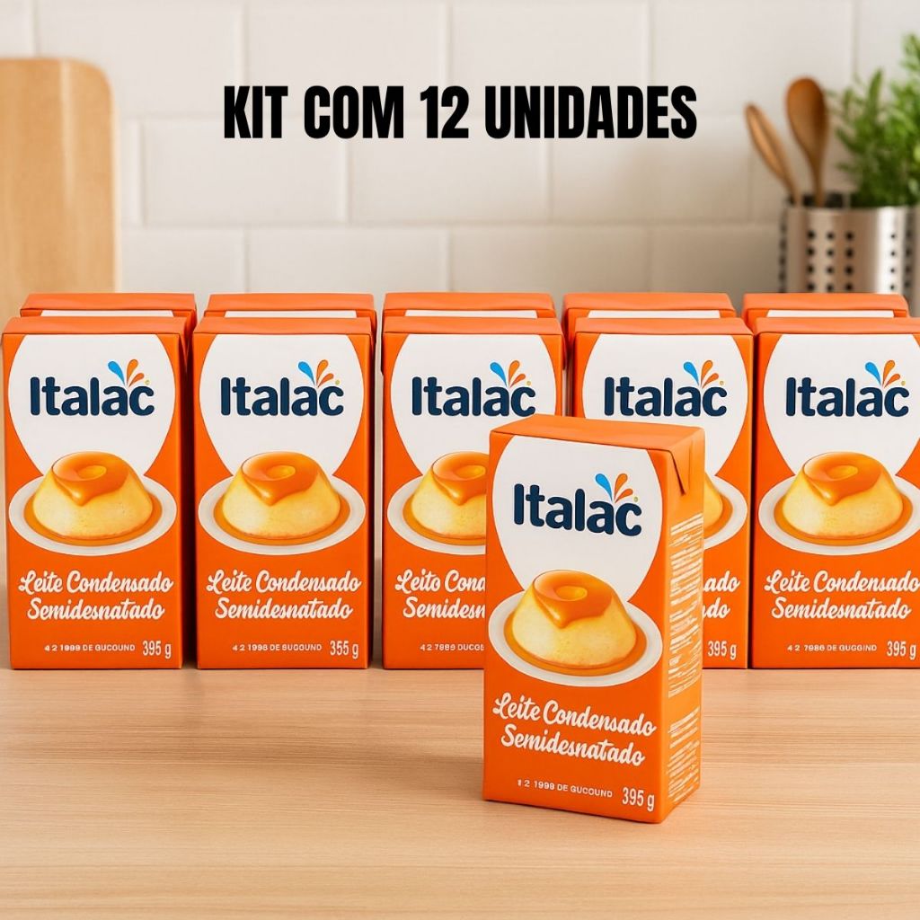 Kit 12 Leite Condensado Italac 395g cada🍮 Semidesnatado | Cremoso, Saboroso e Envio Imediato!