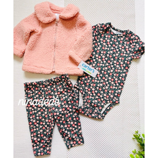 Conjunto Carters Child of Mine Trio Rosa Floral Bebê Sherpa em Oferta na Shopee
