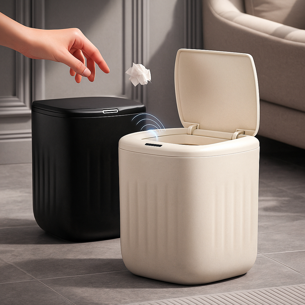 Lixeira Inteligente Automática com Sensor 20L Abre Sem Toque para Cozinha e Banheiro Recarregável