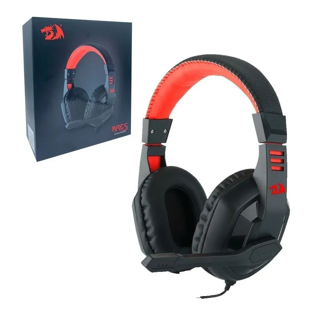 Fone de Ouvido Gamer Redragon Ares H120 Headset Preto/Vermelho Microfone Cancelamento de Ruído — R$ 79,90 em Shopee