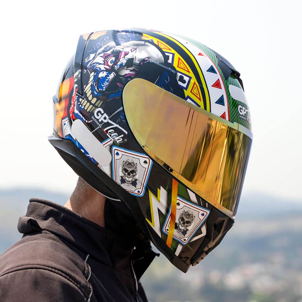 Capacete Motociclista Gp Tech Ultra Clown Sv + Viseira Interna Fumê e Narigueira