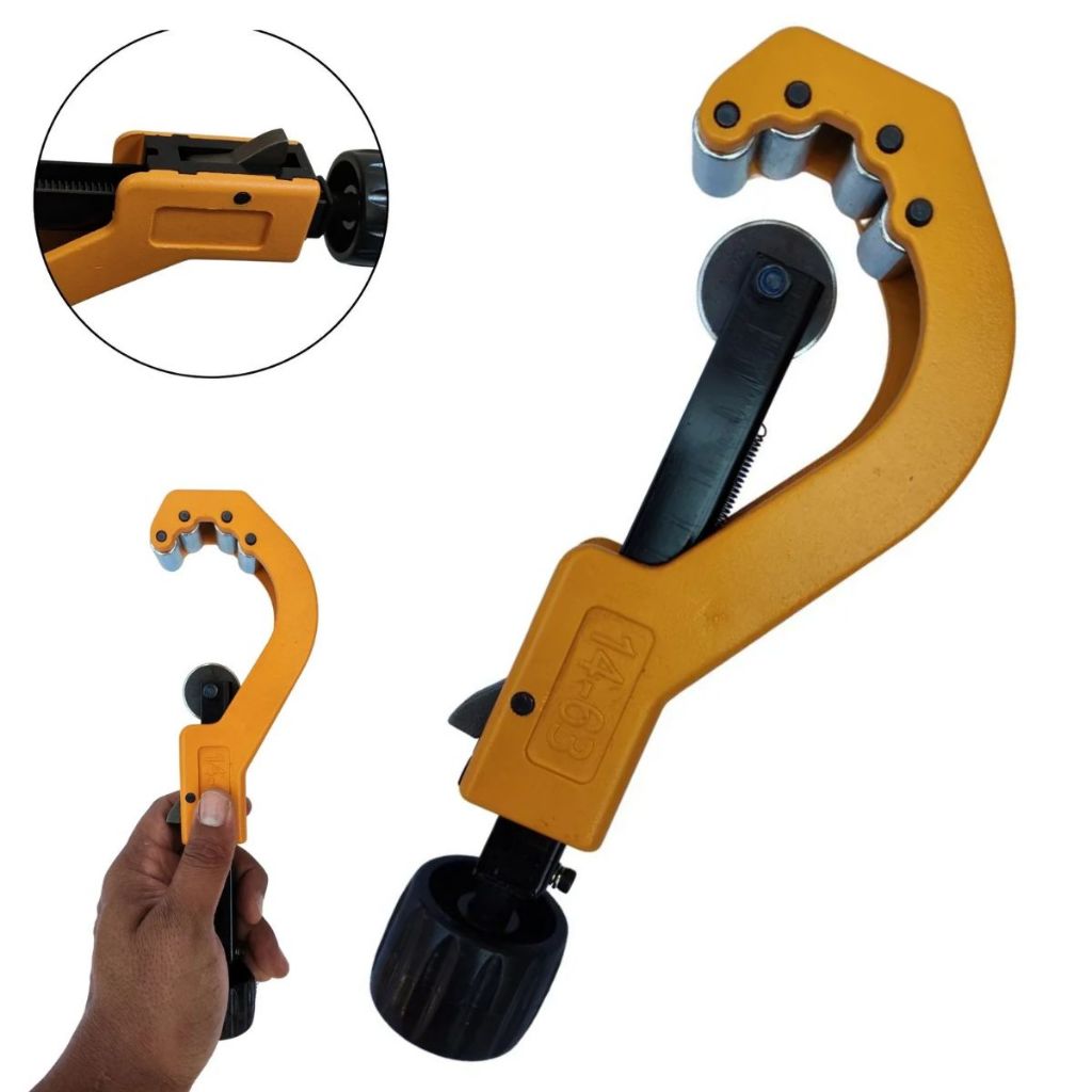 Cortador De Tubos Compacto Cano Cobre Alumínio PVC PPR PVDF De 14 Até 63mm C/ Catraca ENVIO IMEDIATO