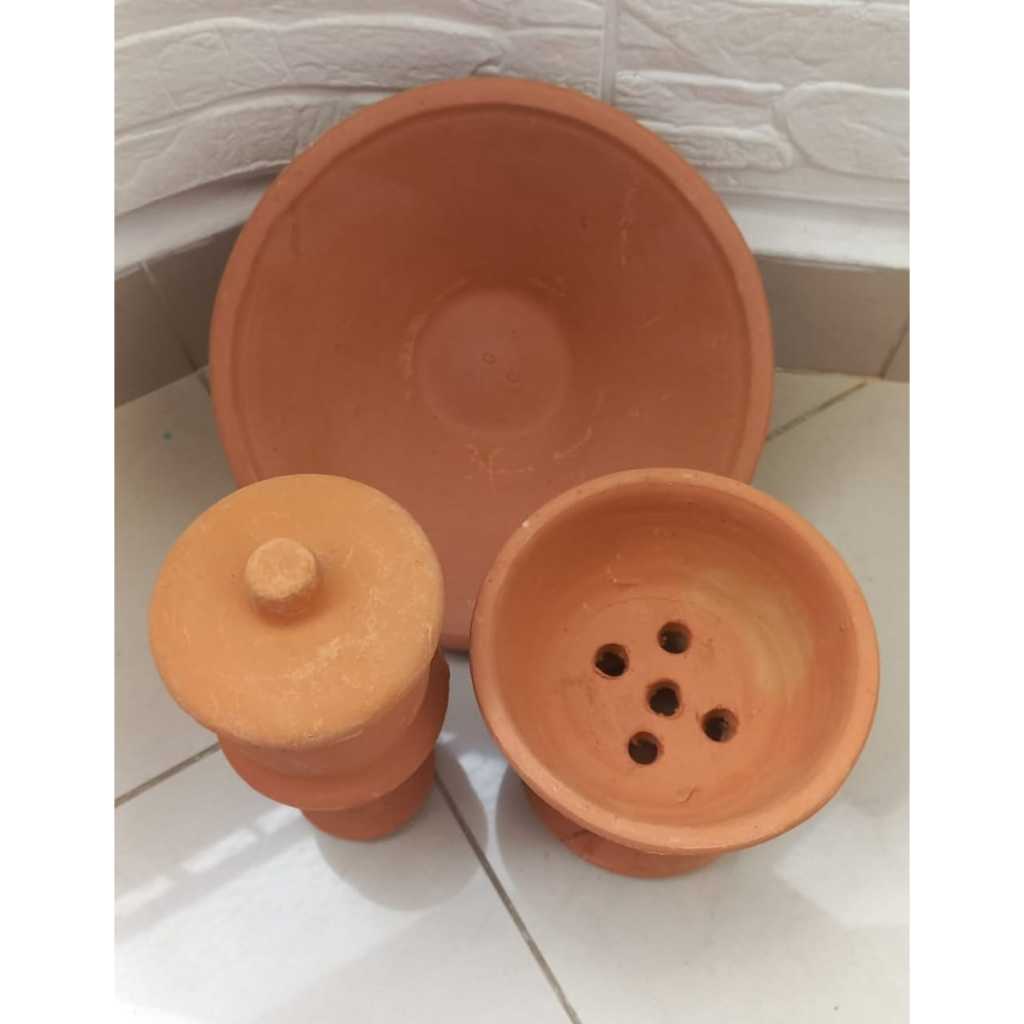 Kit Umbanda/Candomblé de Barro cru Alguida + Quartinha + Fogareiro
