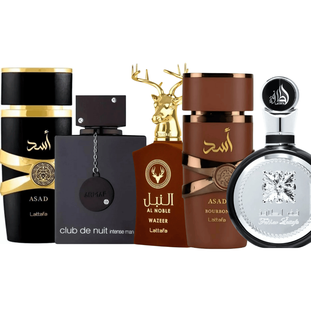 Kit 5 Perfumes Árabes Masculinos 100ml Cada Embalagem de Vidro
