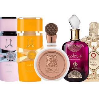 Kit 5 Perfumes Árabes Femininos 100ml Cada Embalagem de Vidro