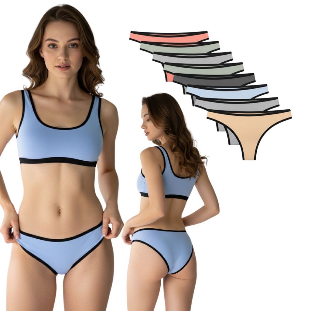 Kit 10 Calcinhas Tanga Feminina Algodão Cotton Confort Adulto Confortável em Oferta na Shopee