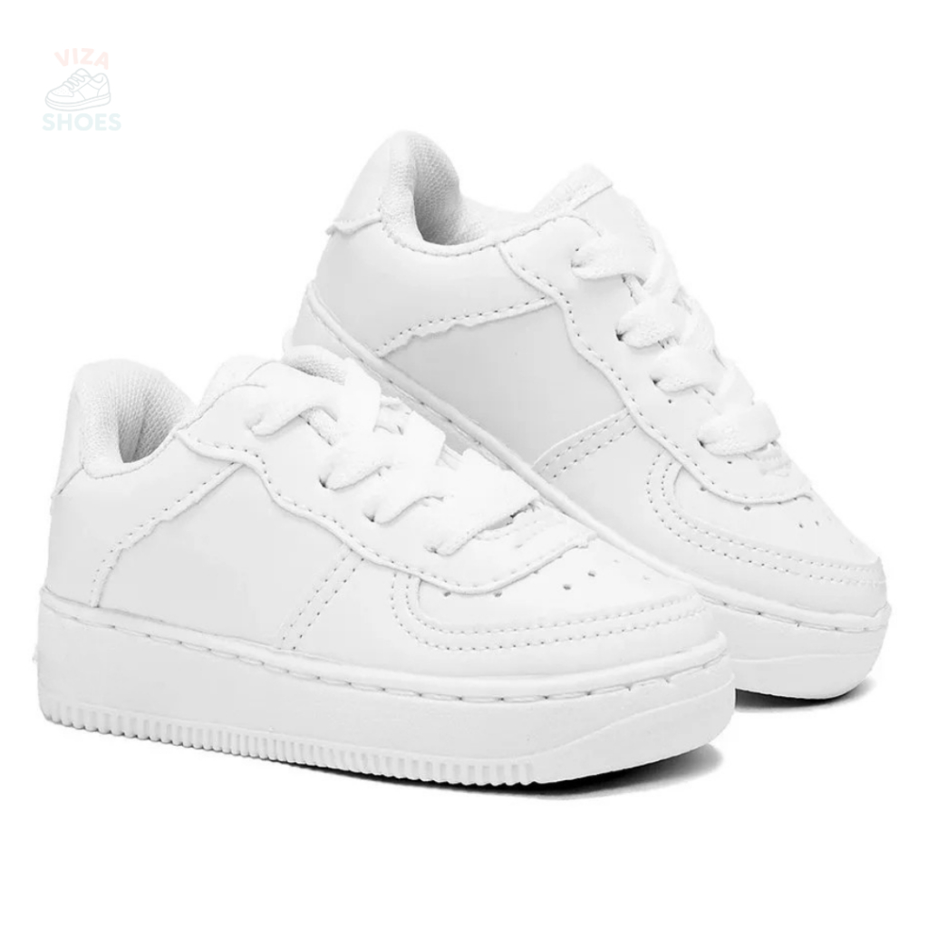 Tênis Bebê Infantil Branco 18 ao 33 para Escola Batizado Leve Estiloso Antiderrapante Pronta Entrega