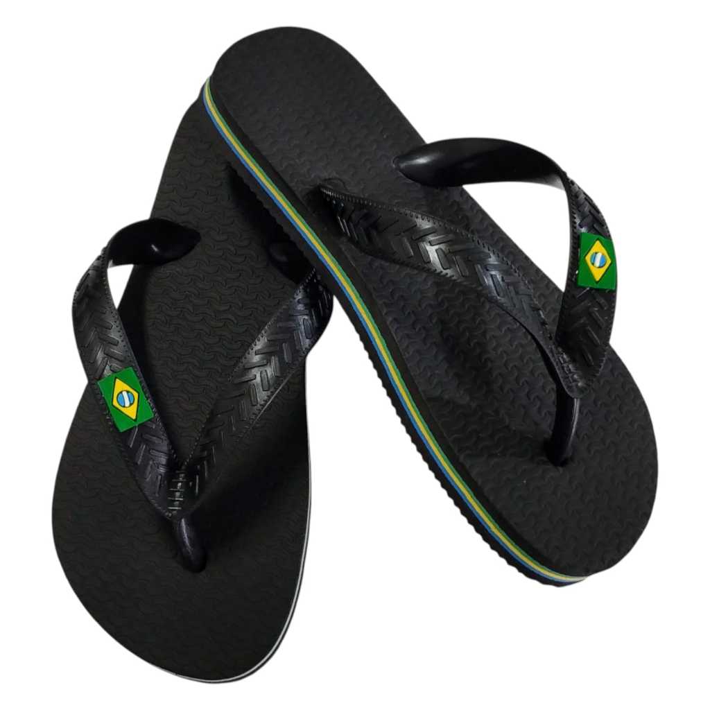 Chinelo Infantil Do Brasil Preto Três Filetes Juvenil Menino Menina Adulto Feminino Masculino em Oferta na Shopee