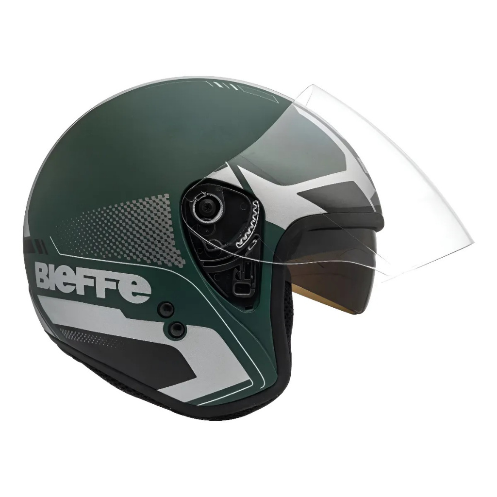 Capacete Allegro Bieffe Extent Verde Militar Fosco Prata