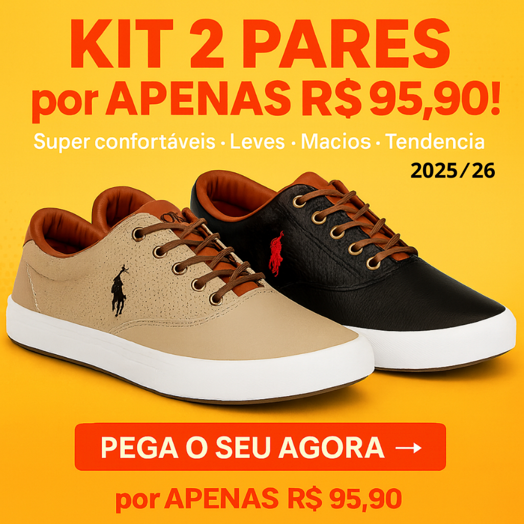 Kit Tenis Masculino Casual Polo Ocean Sapatenis casual masculino polo tênis masculino casual Sapatênis