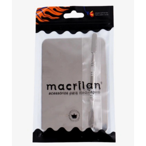 Placa Plaqueta e espátula inox Grande Pequena maquiagem Macrilan em Oferta na Shopee