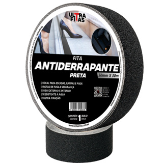 Faixa Fita Lixa Antiderrapante Escadas Pisos Rampas Resistente Água - 50mm X 10 Metros - Preta em Oferta na Shopee