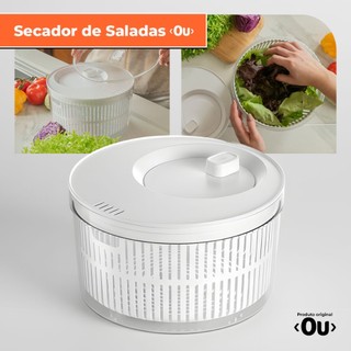 Secador de Salada 5.5L Organizador Geladeira Manual Folhas Giratório Legumes Verdura Alface Alimento