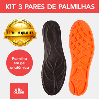 Kit 3 pares de Palmilhas em Gel Ortopédica macia e confortável. Tênis Sapatenis. Numeração 33 ao 46 em Oferta na Shopee