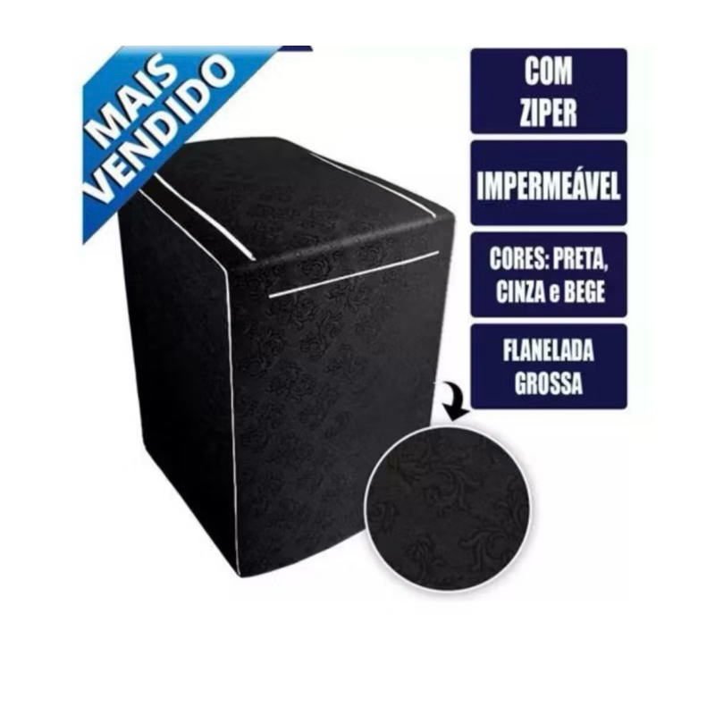 Capa de Máquina de Lavar com Ziper 10 a 17kg Envio Rápido