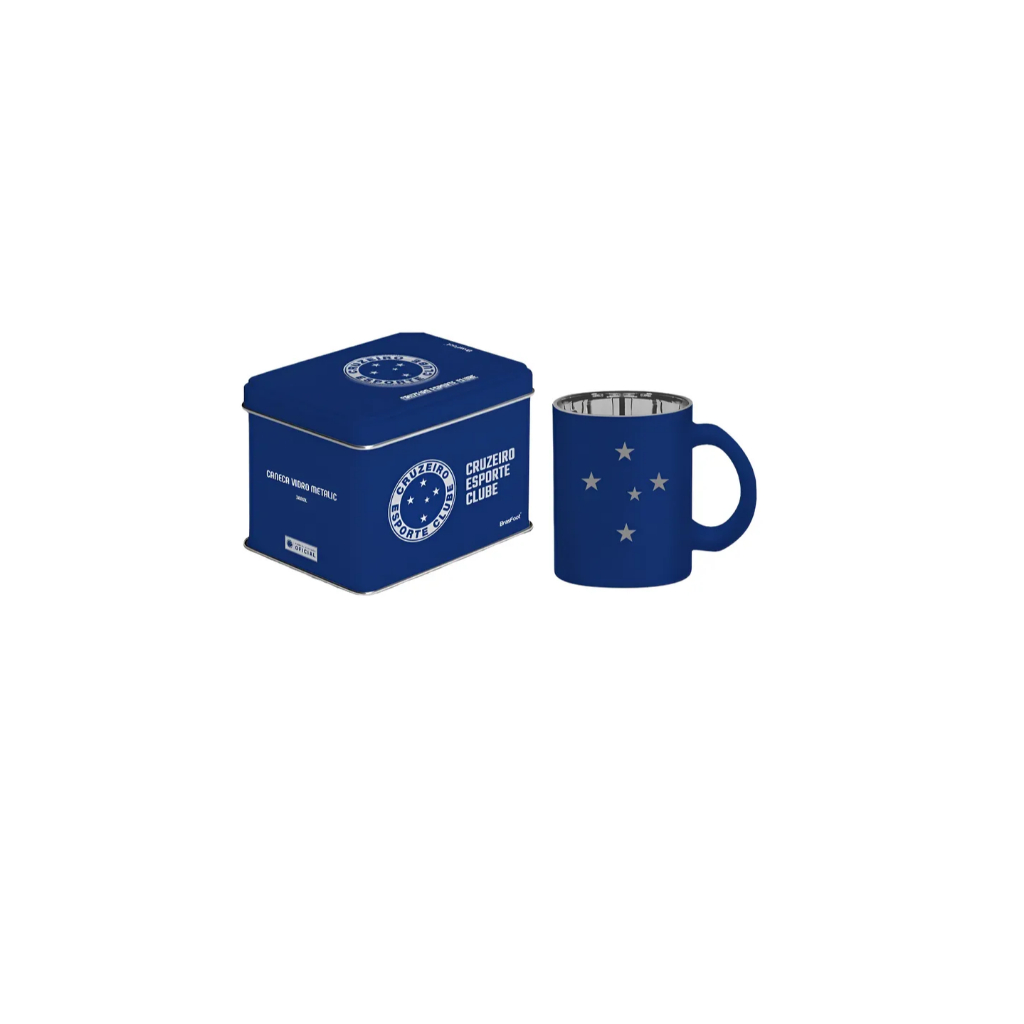 CANECA VIDRO DIAMOND METALIC - CRUZEIRO em Oferta na Shopee