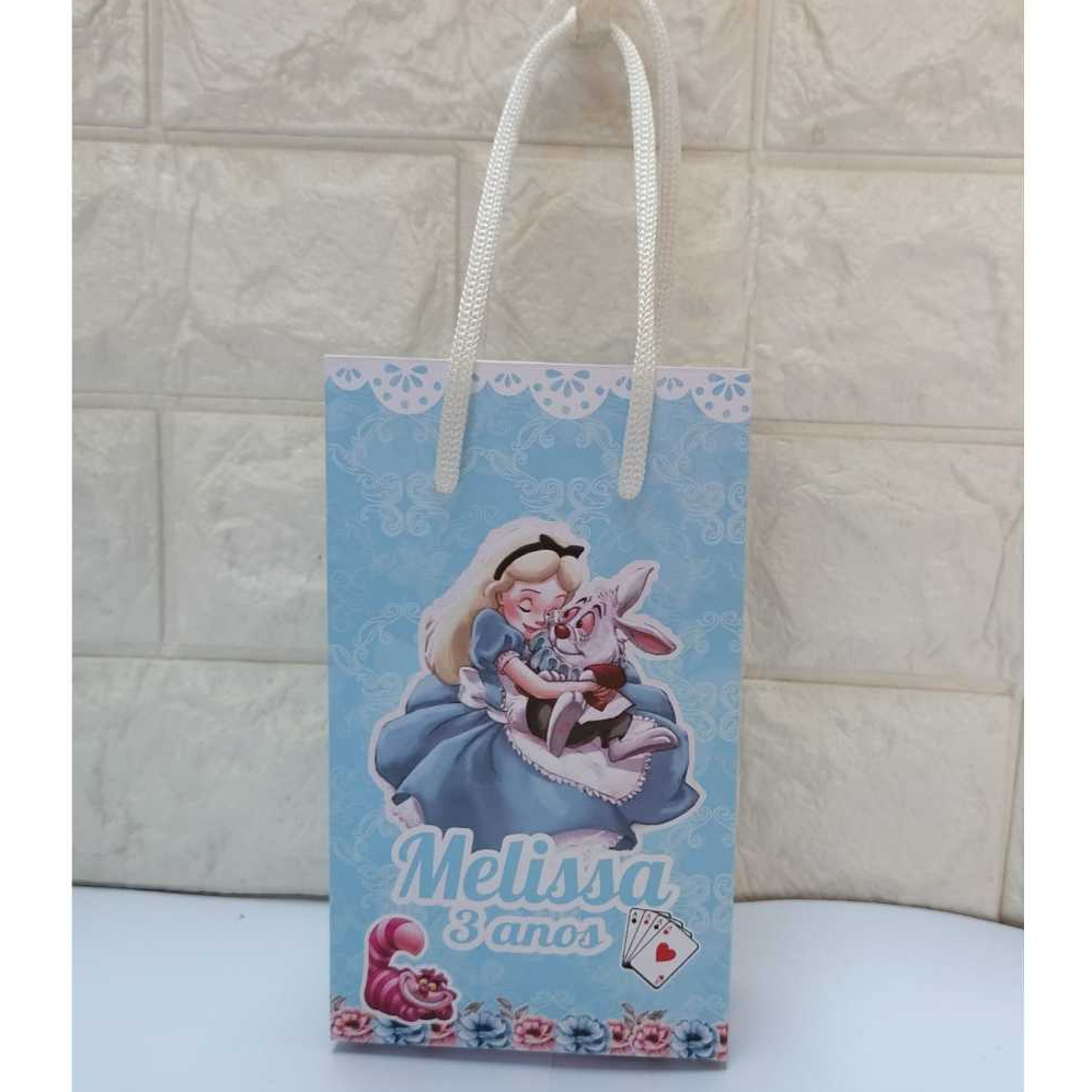 Sacolinha Surpresa Personalizada Lembrancinha Alice no pais das maravilhas PEGUE E MONTE