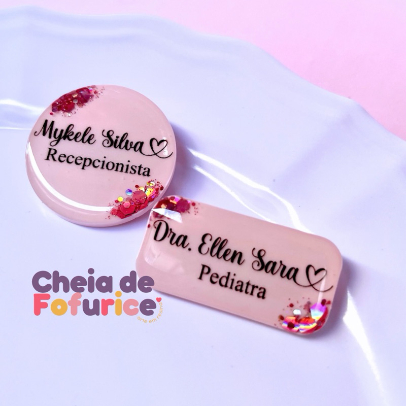 BROCHE PROFISSÃO - Tag de Identificação Personalizado em Resina