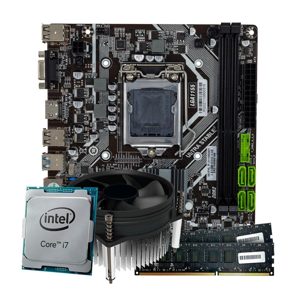 Kit Upgrade Processador Intel Core i7 + Placa mãe 1155 + 16GB de memória ram