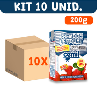 Kit 10 Cremes de Leite UHT Cemil Cremosos para Receitas Doces e Salgadas 20% Gordura 200g cada em Oferta na Shopee