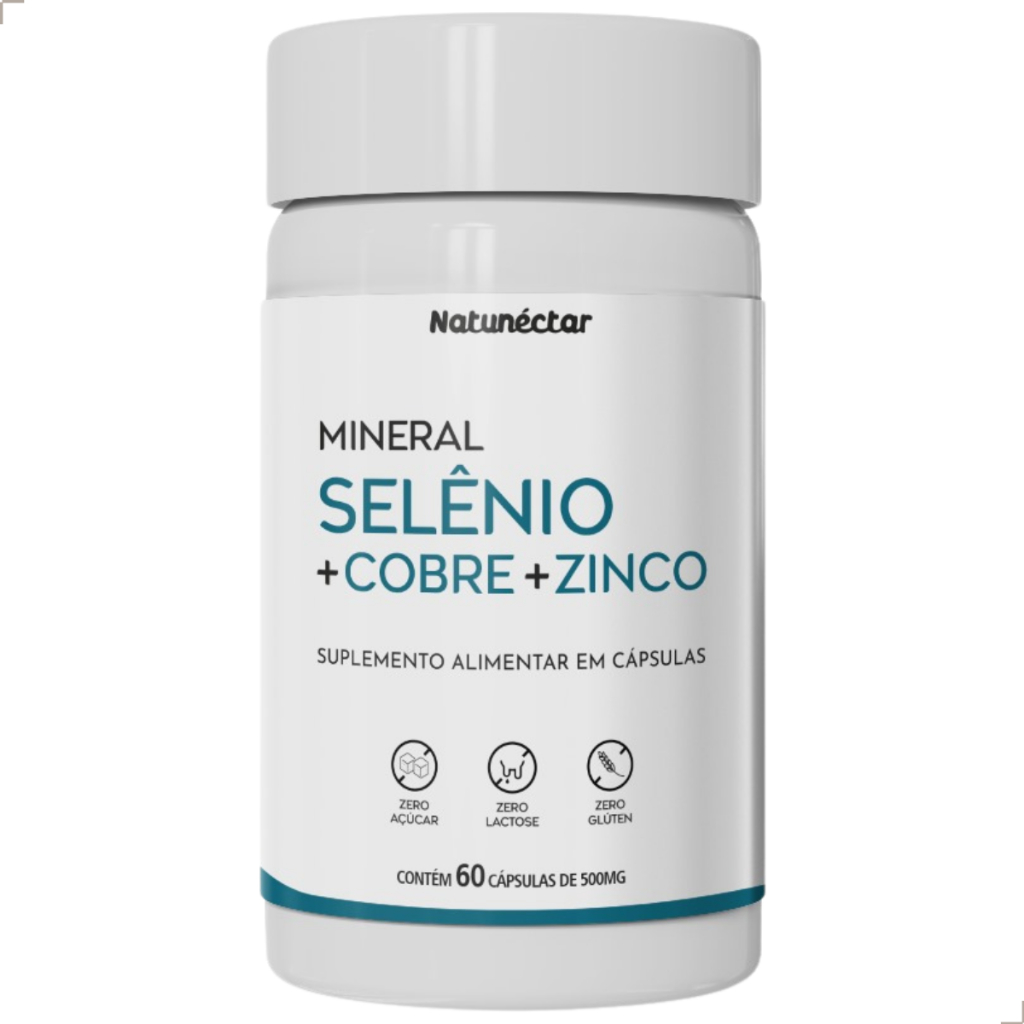 Selênio + Zinco Cobre Quelatos Suplemento Alimentar Natural -60 Cápsulas Neutro Original Natunectar em Oferta na Shopee