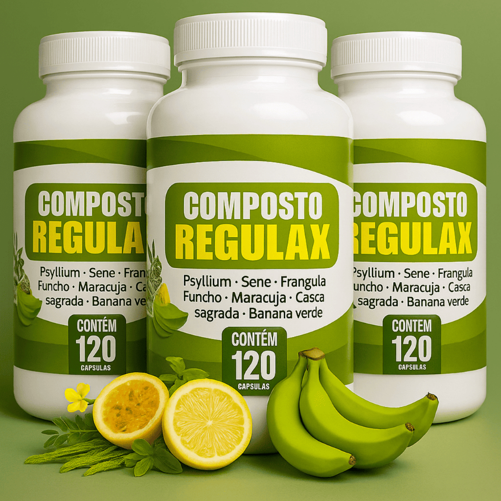 Composto Regulax 500 mg 120 Cápsulas - Psyllium-Sene-Frangula-Funcho - Kits C/ 1, 2 e 3 Unidades em Oferta na Shopee