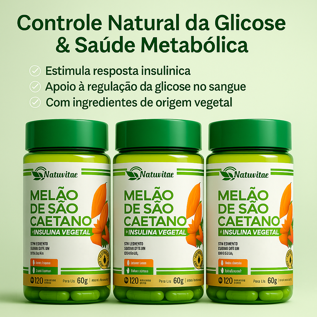 Melão de São Caetano + Insulina Vegetal - Kits Com 1, 2, 3 e 4 Unidades - 120 Cápsulas 500 mg