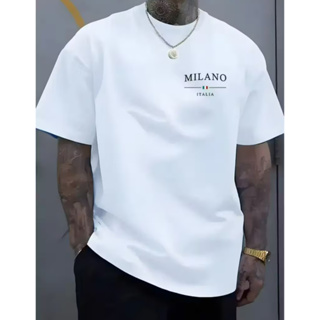 Camiseta Masculina de Algodão 100% - Camiseta Minimalista Milano de Gola Redonda T-shirt Strewear tp em Oferta na Shopee