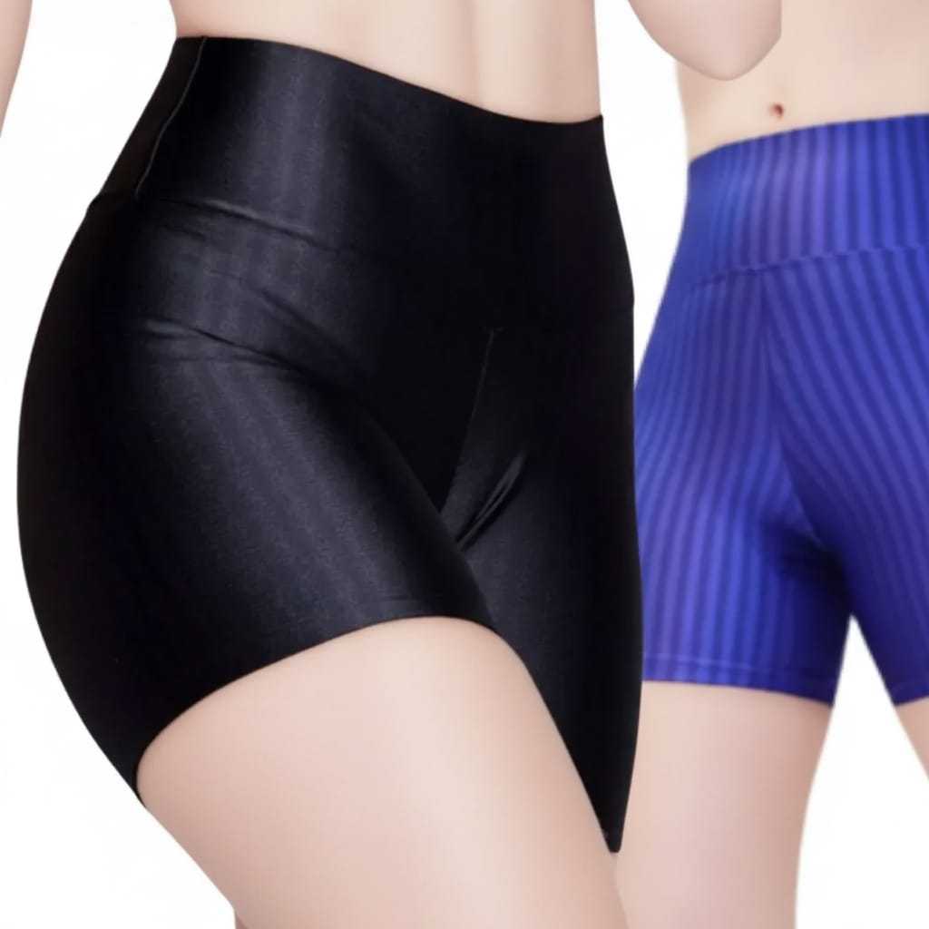 Kit 2 Shorts Legging 3D Meia Coxa Academia Fitness