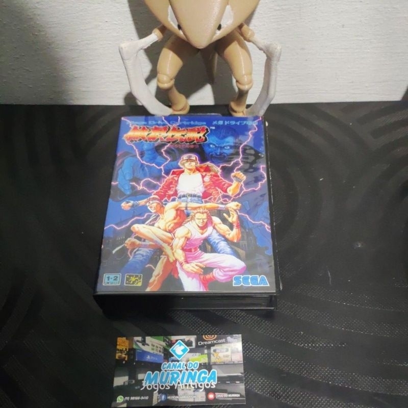 Fatal Fury - Mega Drive  - japonês - Carcaça nova - label nova - Caixa de plástico preta padrão Sega