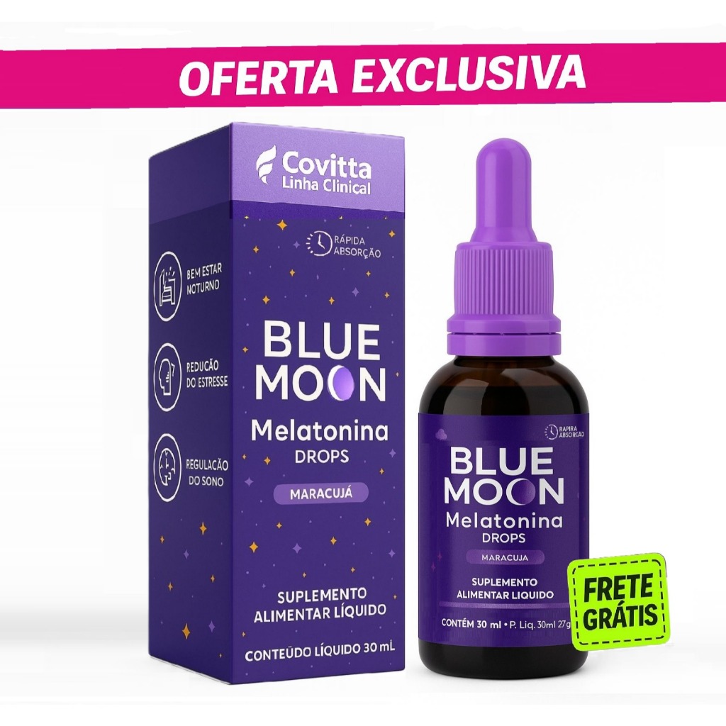 Melatonina Líquida 30ml Blue Moon Drops - Sabor Maracujá em Oferta na Shopee