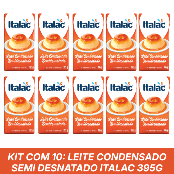 Kit 10 Leite Condensado Italac 395g Semi Desnatado