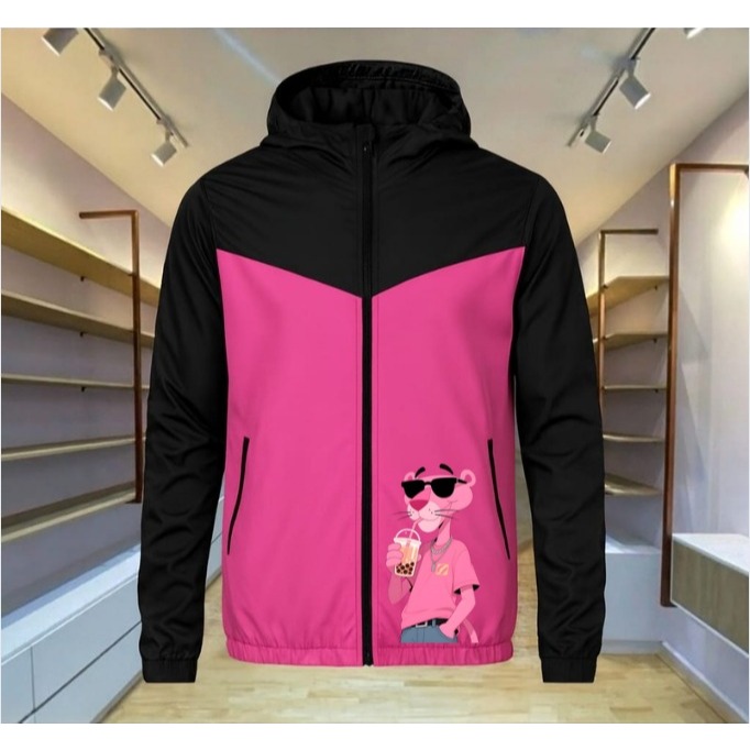 JAQUETA FEMININA CORTA VENTO BLUSA COM CAPUZ ESTAMPADO PANTERA FASHION COM MALHA PREMIUM