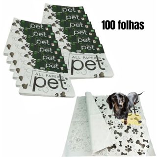 Kit Jornal Pet Higiênico 50/100/300/600 Folhas Biodegradável Atóxico Não Mancha em Oferta na Shopee