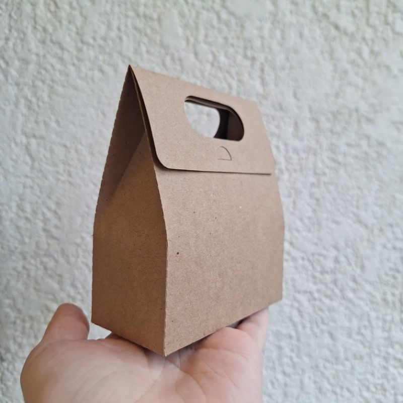 Mini Sacolinhas Pegue e Monte para Lembrancinha Caixinha Lisa de Papel Kraft Sacola para Produto de Natal