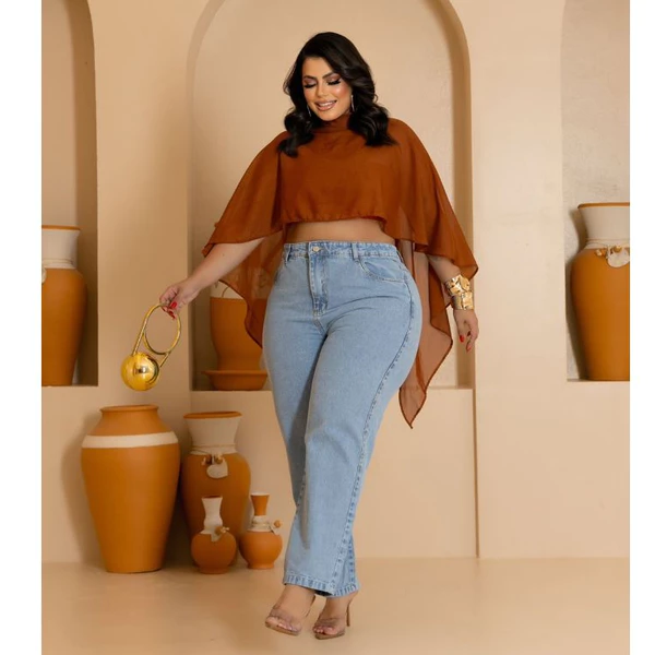 Calça Jeans Mom Feminino Plus Size Varias Cores Premium