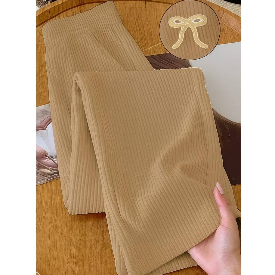 Calça Pantalona Feminina Tecido texturado Calça Feminino Cintura Alta Pantalona Elegante em Oferta na Shopee