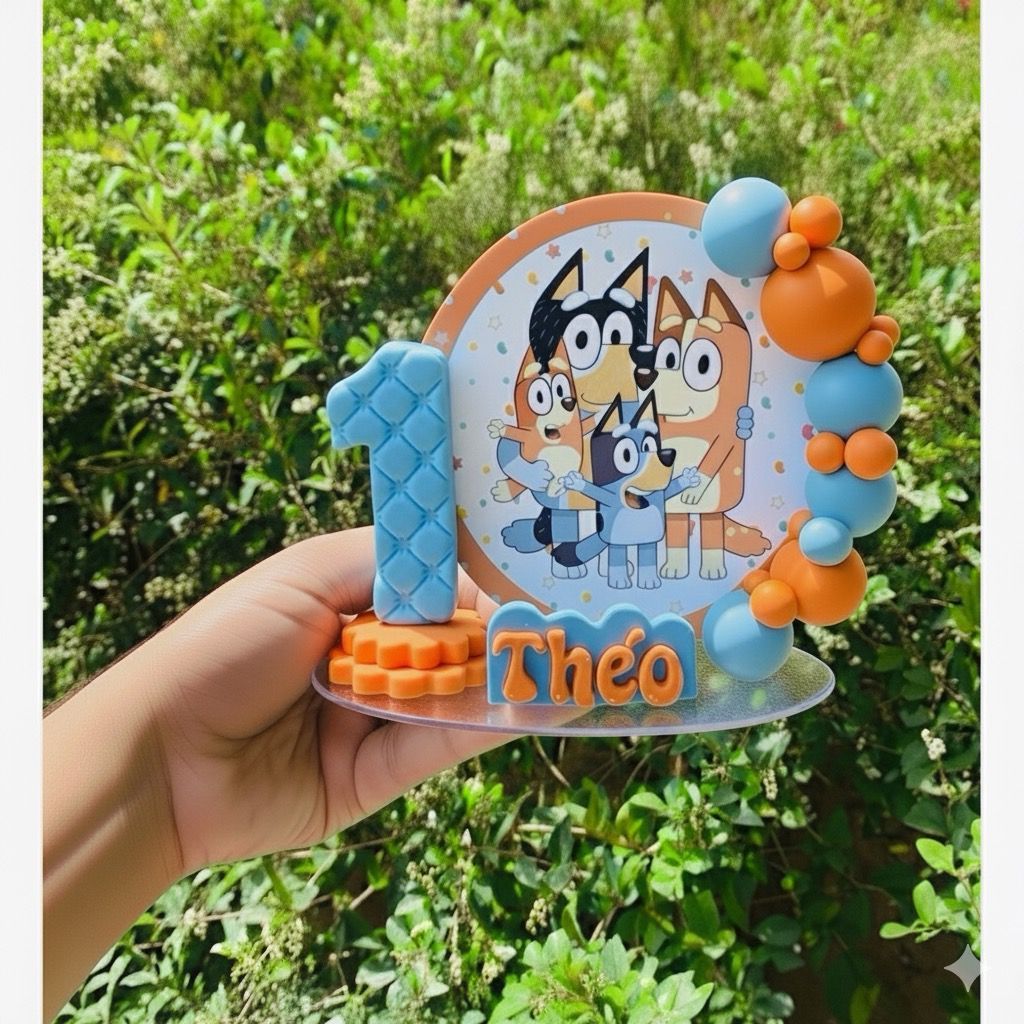 Vela Cenário Bluey Bingo de Biscuit/ Festa Bluey Bingo/ Bluey Bingo em Oferta na Shopee