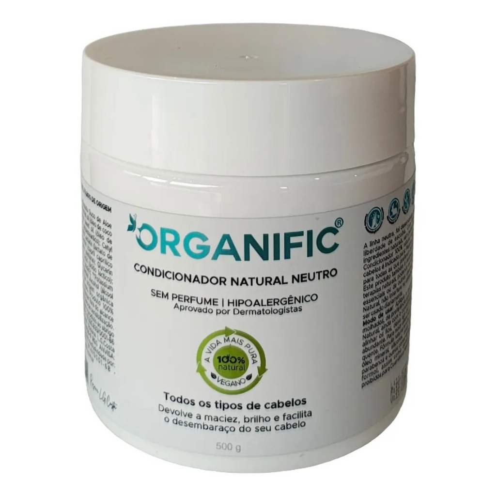 Condicionador Base Neutra 100% Natural Vegan Natural Sem Perfume  certificaçao Ibd  testado dermatologicamente Organific