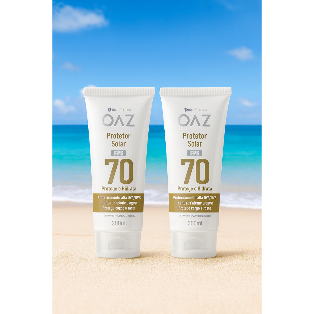 Kit com 2 - Protetor Solar OAZ FPS 70 200ml Protege Hidrata