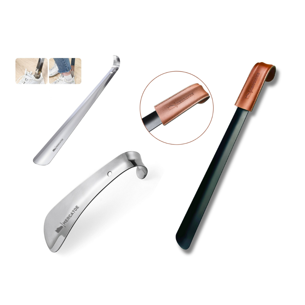 Calçador De Sapatos MERCATOE Premium em AÇO INOX e BOM GOSTO - Ideal para Idosos, grávidas, obesos