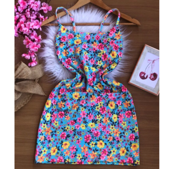 Vestido Feminino Tubinho de Alça Feminino Slim Vestido Básico estampados e lisos coladinho