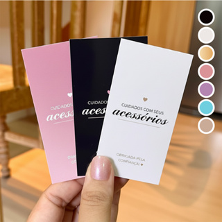 Cartão de Cuidados com Acessórios Semijoias e Bijouterias Peça - 9x5cm em Oferta na Shopee