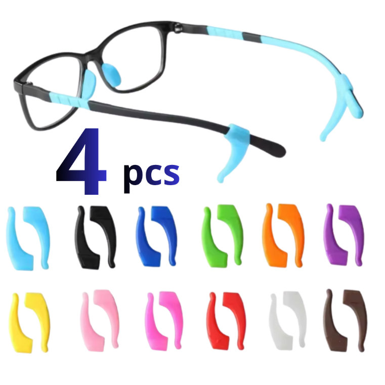 Kit 4 Suporte Para Armação de Óculos Antiderrapante 2 Pares Gancho de Orelha em Silicone Adulto e Infantil Várias Cores em Oferta na Shopee