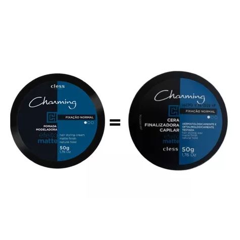 Cera Pomada Modeladora Capilar Charming Men Normal Efeito Mette Seco 50g