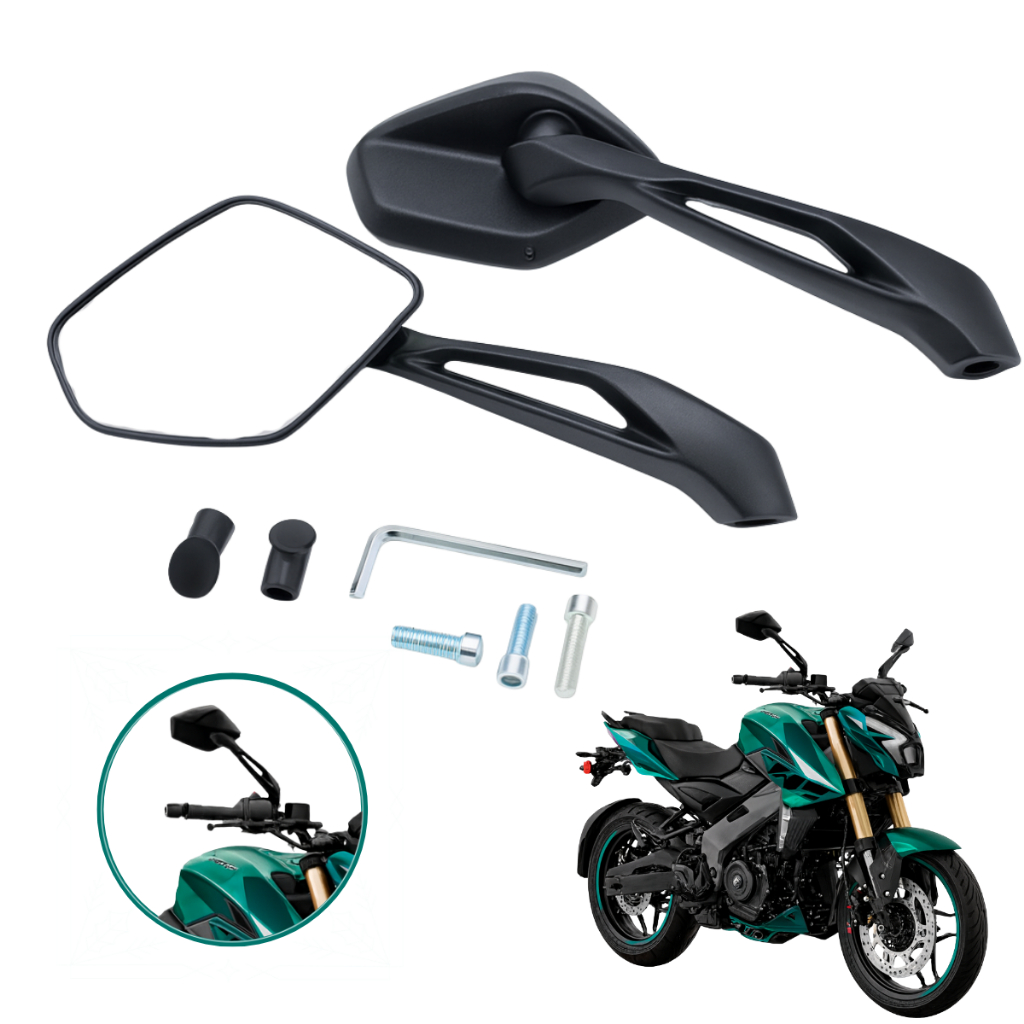 Par Retrovisor Bajaj Dominar 400 De Alúminio Lente Convexa Titan Fz Rosca Universal ENVIO IMEDIATO
