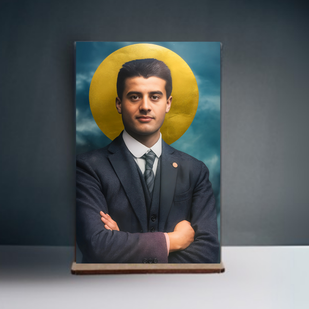 Mini Quadro de Mdf  Católico Pier Giorgio Frassati 10x15